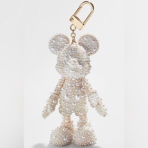 Disney X Baublebar Ivory Pearl Mickey Mouse Bag Charm Keychain RARE